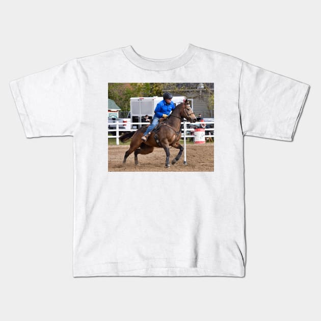 Barrel racing Kids T-Shirt by theartsyeq